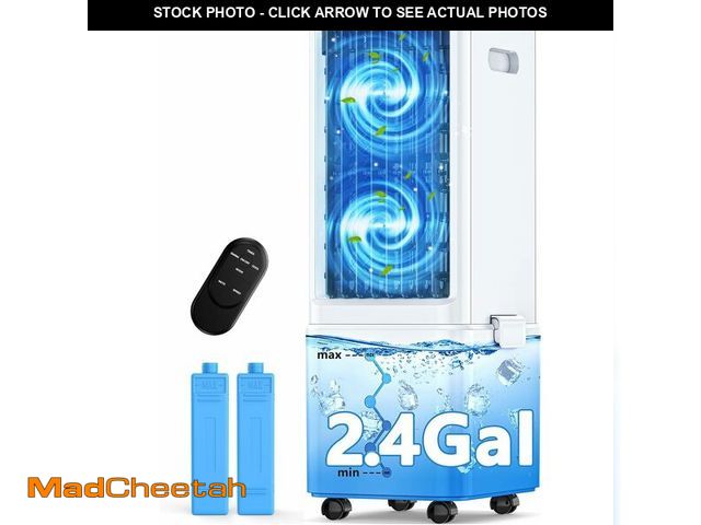 Lot 74-13039868 - COOLECH Windowless Air Conditioner w/ 4 Modes &amp; 3 Speeds, Waterless Alert, 2.4-Gal Tank for 20H ...