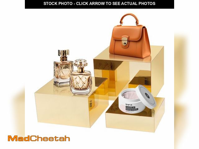 Lot 74-13627364 - MACIFECI 3 Pcs Acrylic Risers for Display, Gold Buffet Risers, Food Display Lifter, Acrylic Box Rack...