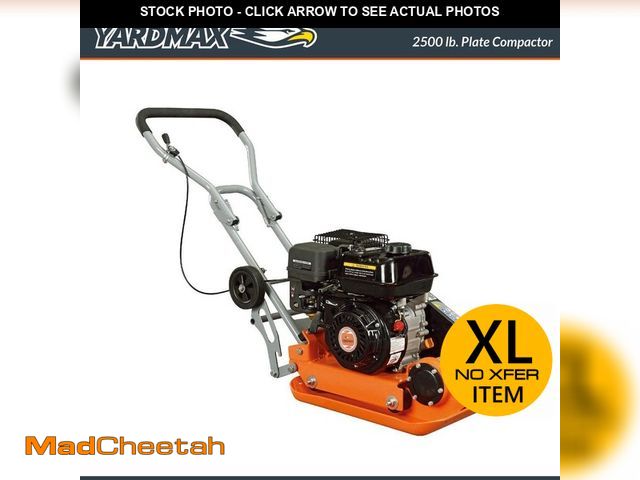 Lot 74-14182722 - YARDMAX 2500 lb. Compaction Force Plate Compactor 6.5HP/196cc - UNUSED