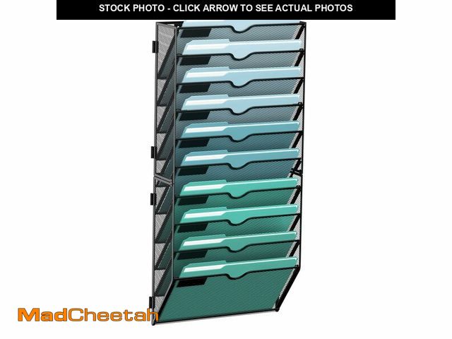 Lot 74-13965768 - SUPEASY 10-Tier Wall File Organizer, Hanging Wall Files for Papers, Folders, Magazines, Clipboard, W...
