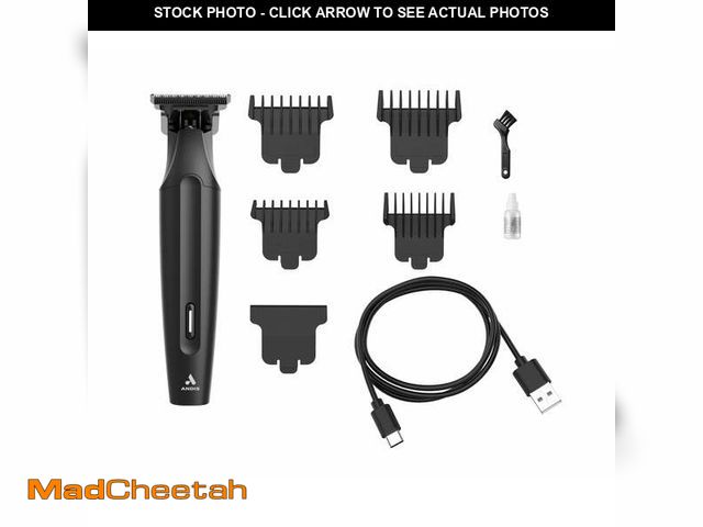 Lot 74-12860664 - Andis inSIGHT Slim Cordless T Blade Trimmer, Lithium, 9-Piece Kit Includes 4 Combs, Matte Black - UN...