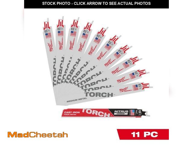 Lot 74-14223204 - Milwaukee 9in 18 TPI TORCH Medium Metal Carbide SAWZALL Recip Blade Set (10pk) + NITRUS TORCH - UNUS...