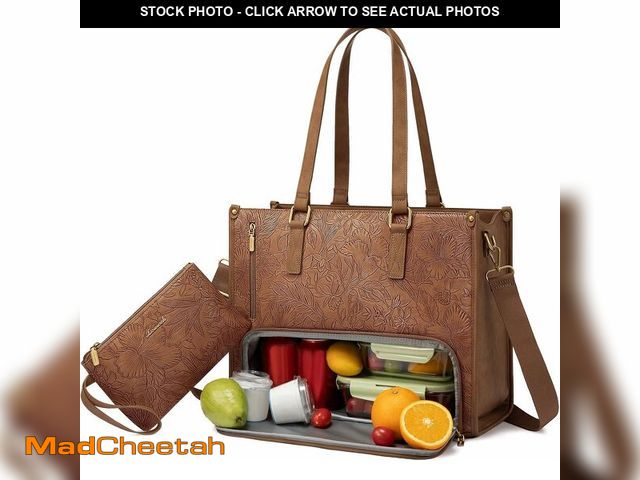 Lot 74-13583311 - LOVEVOOK Lunch Tote Bag for Women, 15.6 Inch Laptop Bag with Insulated Lunch Compartment, Quilted La...