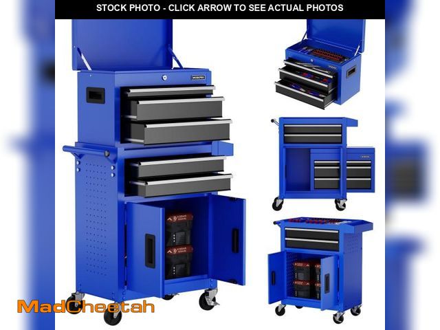 Lot 74-12487152 - WORKPRO 20 inch 5-Drawer Rolling Tool Chest, Sliding Metal Drawer Rolling Tool Storage Cabinet, Remo...