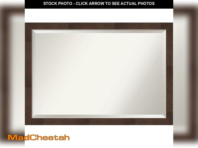 Lot 74-12759817 - Amanti Art Brown Bathroom Mirror for Over Sink, 27x39 Wildwood Brown Narrow Rectangle Vanity Mirror,...