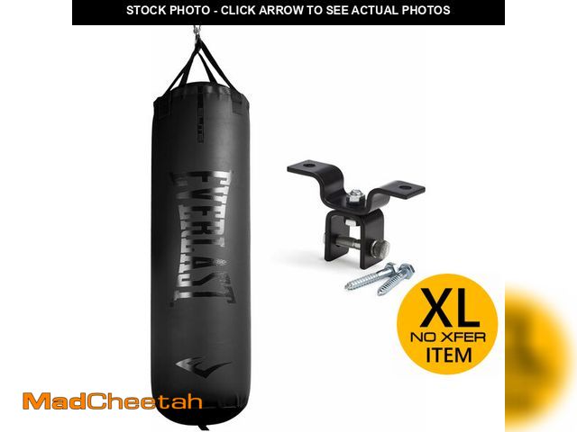 Lot 74-13076123 - Everlast Elite 2 Heavy Bag (80 LB) with Wood Beam Heavy Punching Bag Hanger, Durable Boxing Heavy Ba...