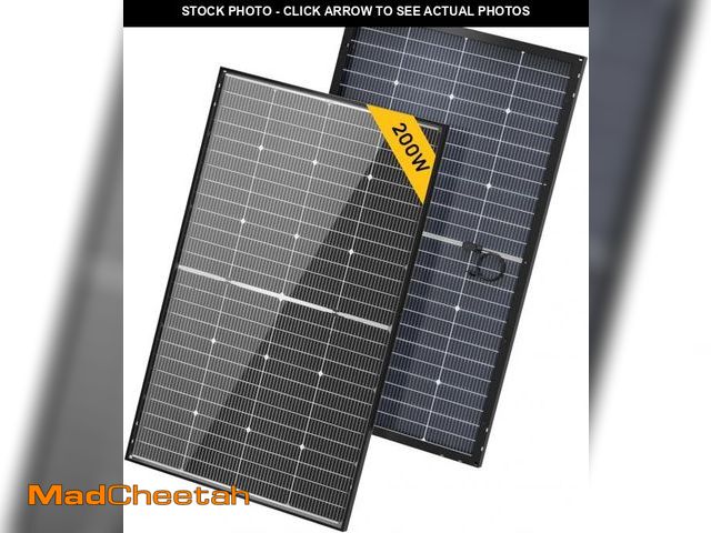 Lot 74-12489475 - BougeRV 24V N-Type 16BB 200W Bifacial Solar Panel, 24V 200 Watt Solar Panel, for RV Camping Boat Mar...