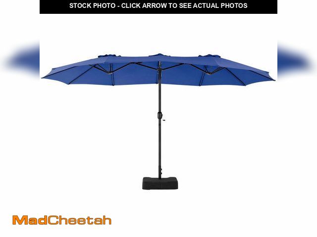 Lot 74-14087962 - edx 15ft Patio Umbrellas (Base Included), Large Outdoor Double-Sided Rectangle Market Umbrella with ...