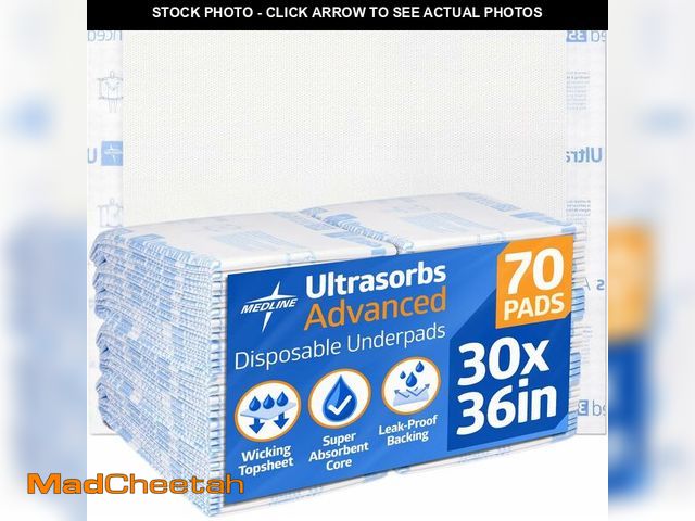 Lot 74-14067458 - Medline Ultrasorbs Advanced Extra Strength Drypads, 30" x 36", 70 Count, Super Absorbent Disposable ...