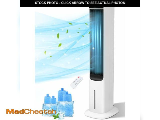 Lot 74-14353171 - 40" Evaporative Air Cooler Portable Tower Cooling Fan PRO CHOICE Oscillating Swamp Cooler, White - U...