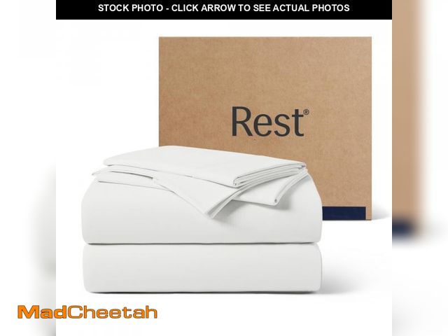 Lot 74-12441638 - RESTÃÂ® EvercoolÃÂ®+ Cooling Sheet Set, King Size, Arctic White, Breathable Bed Sheets for Hot Sle...