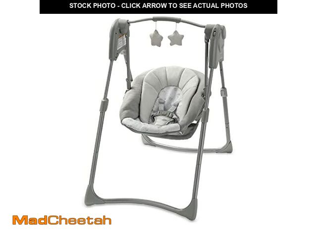 Lot 74-12633062 - Graco Slim Spaces Compact Baby Swing, Reign - USED