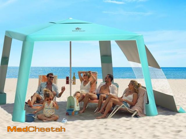 Lot 74-12167791 - Rhino Valley Beach Cabana, 8*8FT Beach Tent UPF50+ Protection, Easy Setup Beach Canopy Wind Resistan...