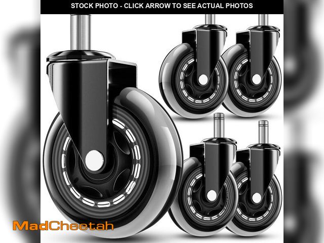 Lot 74-14384655 - RidRed Office Chair Wheels - Replacement Rubber Wheels - Universal Fit 3 Inch Casters, Heavy-Duty Ch...