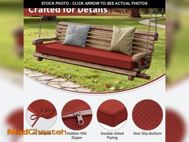 Lot 74-14320801 - Kimunuk 48 in. x 18 in. x 3.5 in. Rectangular Outdoor Porch Swing Bench Cushion Terra Red - UNUSED