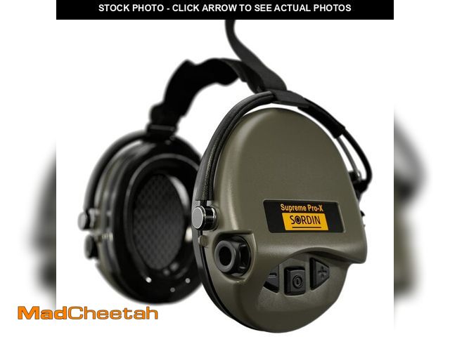 Lot 74-13574735 - Sordin Pro-X Ear Muffs - 76302-X-S - Active and Electronic Ear Defenders w/Neckband - Foam Pads - Ol...