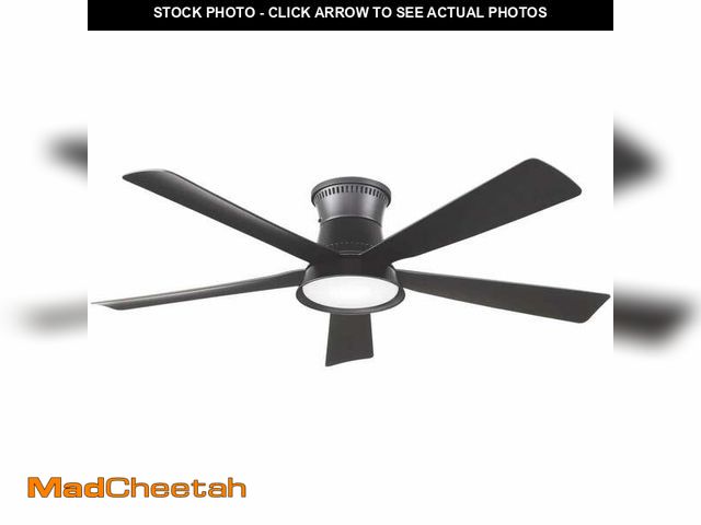 Lot 74-13769514 - Hawkspur 52" Matte Black Indoor/Outdoor Ceiling Fan with LED and Remote - UNUSED