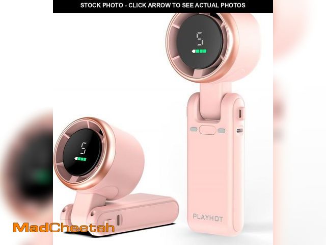 Lot 74-12330591 - PlayHot Portable Handheld Turbo Fan, 5-Speed Personal Fans, 5000mAh Rechargeable Fans Up to 12 Hours...