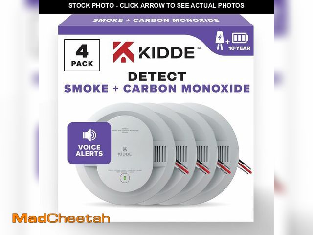 Lot 74-12713688 - Kidde Hardwired Smoke &amp; Carbon Monoxide Detector, 10-Year Battery Backup, Voice Alerts, Intercon...