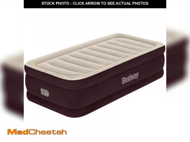 Lot 74-12379442 - Bestway 6717HE Maroon 20" Twin Air Mattress with Built-in Pump - UNUSED