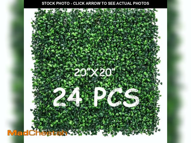 Lot 74-14356474 - Decwin 20''x20'' 24 Pieces (66.6 Sq.Ft) Artificial Hedge Boxwood Panels UV Protected Faux Topiary Gr...