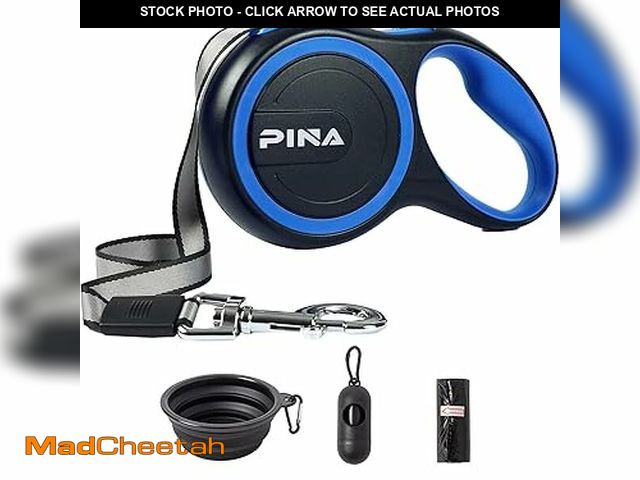Lot 74-13044779 - PINA Retractable Dog Leash, 26ft Leash for Small Medium 26 ft, Black Blue - UNUSED