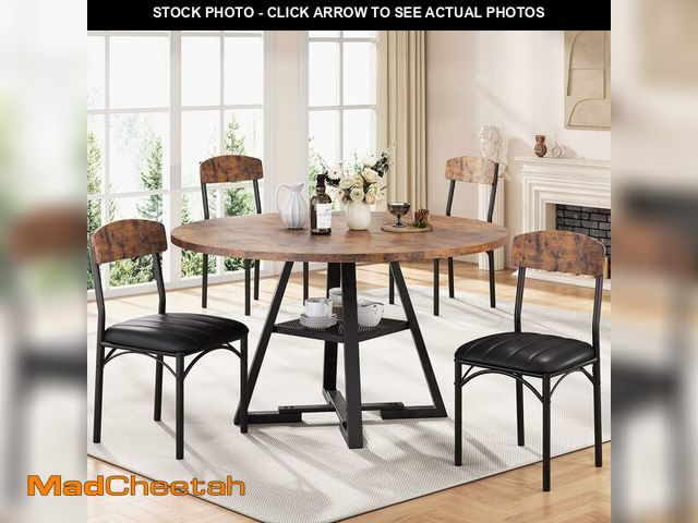 Lot 74-12695232 - (CHAIRS ONLY) Round Dining Table Set for 4, Kitchen Table and Chairs for 4, Circle Table Round Pedes...