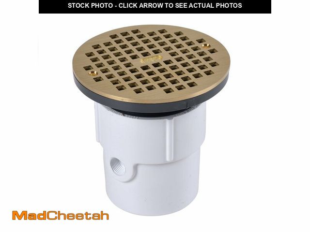 Lot 74-14270690 - Oatey 3 in. or 4 in. PVC General Purpose Drain with 6 in. BR Grate - USED
