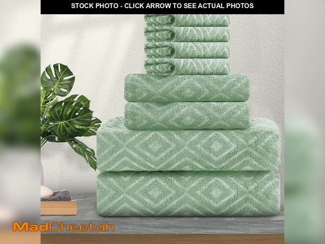 Lot 74-12668215 - Jessy Home 8 Piece Home Collection Ultra Soft Cozy Towels 600 GSM Light Green Plush Towel Set - UNUS...