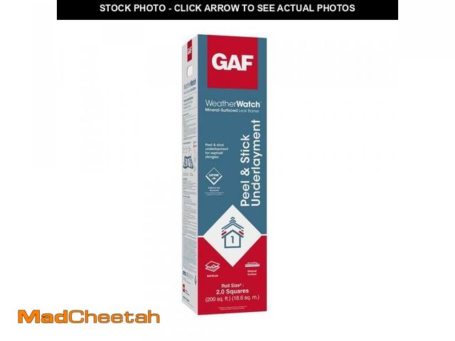 Lot 74-12413455 - GAF WeatherWatch 200 sq. ft. Mineral-Surfaced Peel and Stick Roof Leak Barrier Roll - UNUSED