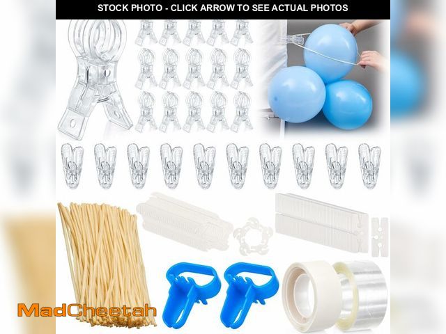 Lot 74-13545211 - LemonRoad 210 Pcs Balloon Arch Clip Set Includes 16 3.5" Large Clear Backdrop Clips 100 Pcs 260 Ball...
