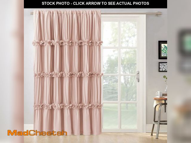 Lot 74-13543993 - Homechoice Decor Room Divider Window Curtains, Boho Ruched Blackout Window Treatments with 3 Rows of...