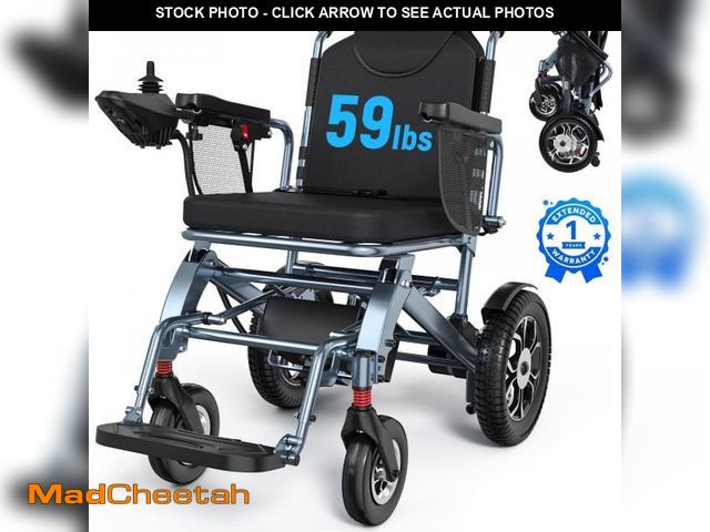Lot 74-12294094 - SACVON Lightweight Electric Wheelchair for Adults,Only 56 Lbs All Terrain Motorized Wheelchair,22 Mi...