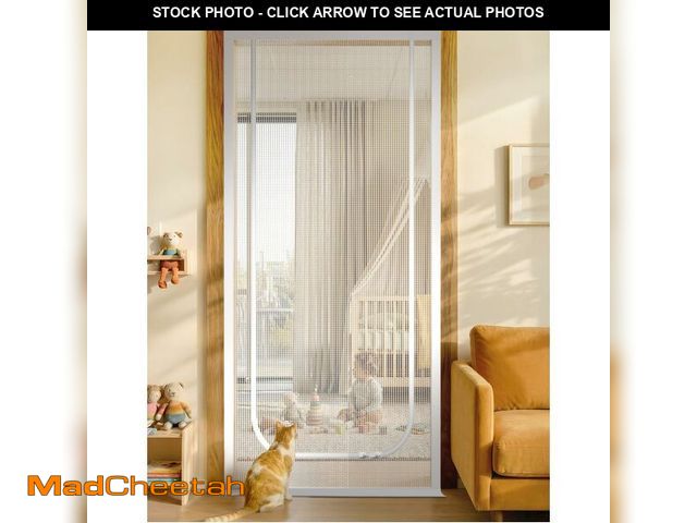 Lot 74-14145258 - BFNN Cat Screen Door, Extra Tall Cat-Proof Mesh Gate, Fit Door Size 30'' x 80'', Anti Scratch Mesh w...