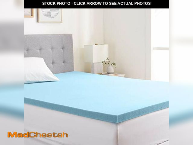 Lot 74-12695387 - Basics Twin XL Mattress Topper, Cooling Gel-Infused, CertiPUR-US Certified, 3 Inches, Blue - UNUSED