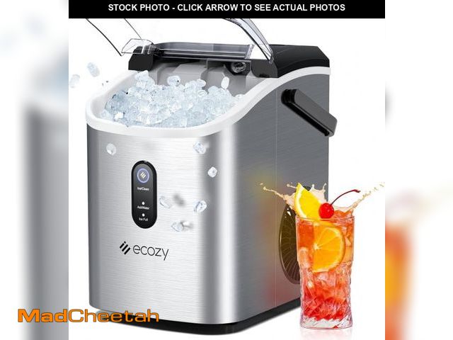 Lot 74-12399000 - ecozy Nugget Ice Maker Countertop with Handle, 33 lbs Chewable Pellet Ice Daily, Self-Cleaning Ice M...