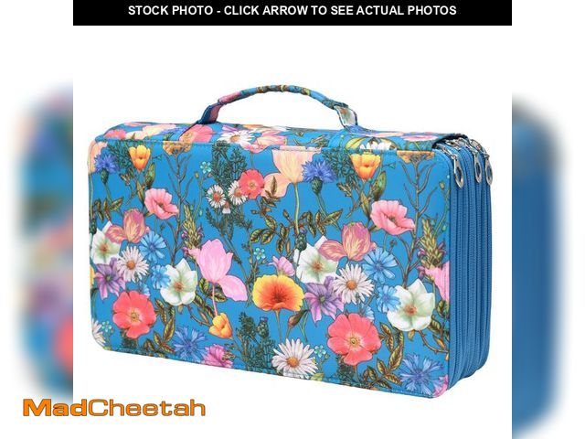 Lot 74-14341256 - Vomgomfom 200 Slots Pencil Bag, 4-Layer Zipper Portable Art Supply Organizer, PU Leather Large Capac...