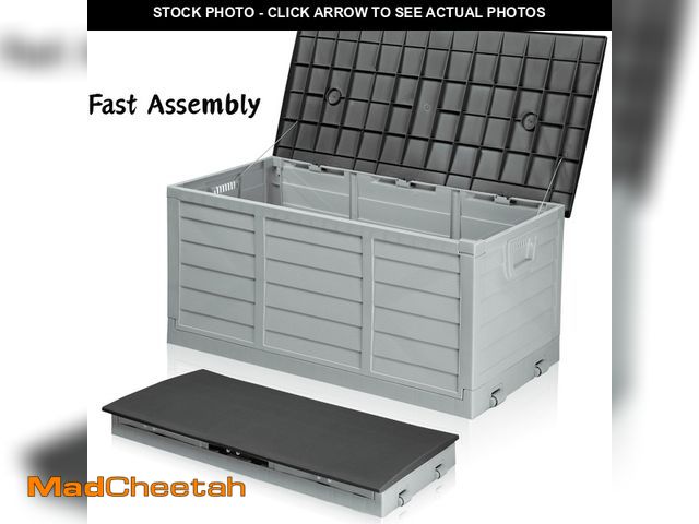 Lot 74-13779703 - Ktaxon 75gal Outdoor Storage Deck Box Collapsible Garden Resin Deck Box Pre-installed,Space Saving &...