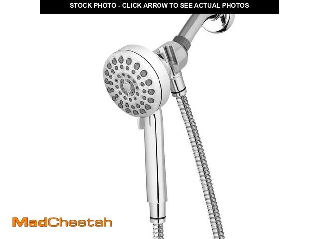 Lot 74-12897139 - *MISSING ARM AND FLANGE* Waterpik DualDock Multi-Height 7-Spray Wall Mount Handheld Shower Head with...