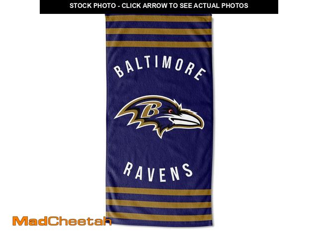 Lot 74-14211893 - Northwest NFL Baltimore Ravens Unisex-Adult Beach Towel, 30" x 60", Stripes - UNUSED
