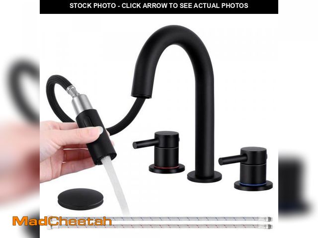 Lot 74-12462805 - AKLFGN 8 in. Widespread Bathroom Faucet 3-Hole with Pull Out Sprayer, Bathroom Sink Faucet with Pop-...