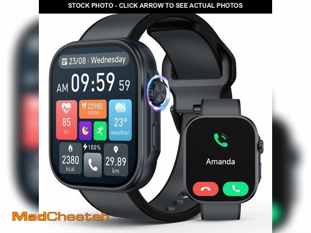 Lot 74-12459221 - Smart Watch for Men, Blood Pressure Monitor Heart Rate Blood Oxygen Sleep Monitoring, 3ATM Waterproo...