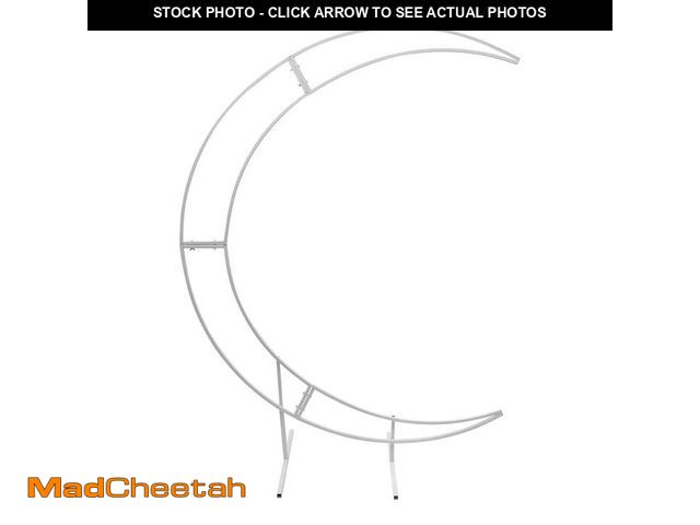 Lot 74-14242246 - 82.7 in. x 23.6 in. White Metal Crescent Moon Wedding Arch Stand Curved Flower Balloon Frame Arbor -...