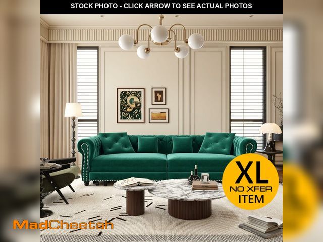 Lot 74-12628473 - Eafurn 3 in 1 Oversized Chesterfield Loveseat Sofa Convertible Pull Out Sleeper Sofabed King Size Co...