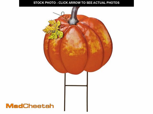 Lot 74-12703841 - Morning View Pumpkin Garden Stakes Metal Yard Sign Fall Decor Outdoor Autumn Yard Stake Art Pumpkin ...