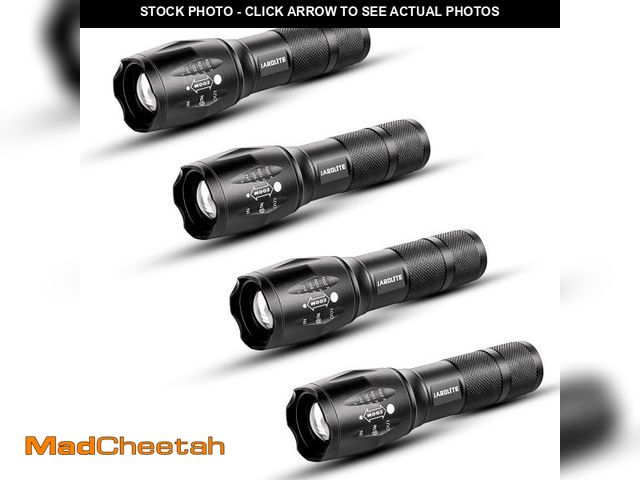 Lot 74-12217041 - JARDLITE LED Emergency Handheld Flashlight, 4 Pack, Adjustable Focus, Water Resistant with 5 Modes, ...