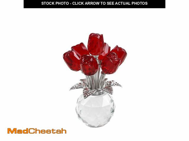 Lot 74-13716506 - kitCom Crystal Rose Red Flower Figurine, Rose Gifts for Mom Wife Girlfriend Grandma, Crystal Flower ...