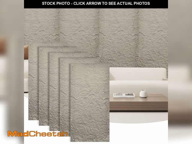 Lot 74-12570924 - (ONE IS CRACKED ) Artbrix 5-Pack 3D Faux Stone Wall Panels, PU Cement-Texture Wainscoting Panels for...