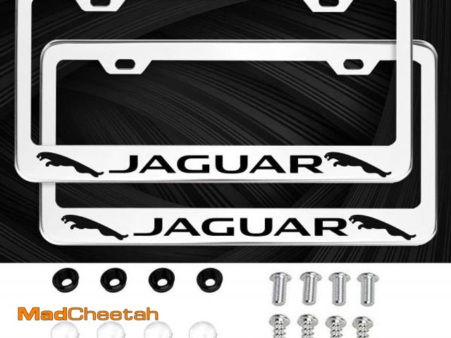 Lot 74-11398121 - 2 Pcs 2 Holes License Plata Holder Slim Aluminium Alloy License Plata Cover for Jaguar License Plate...