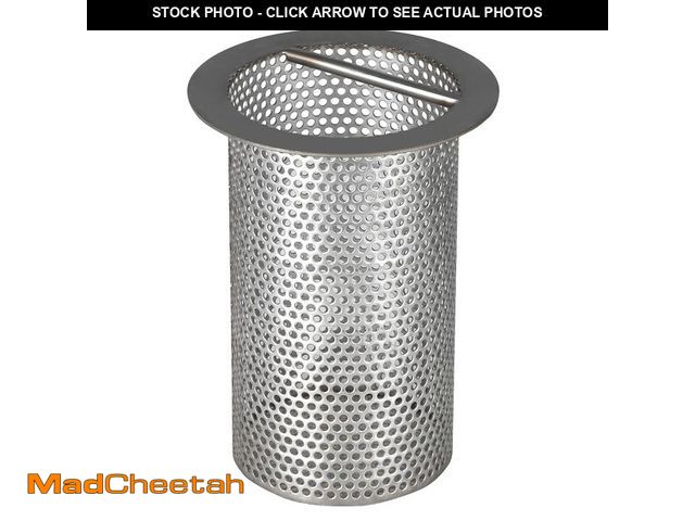 Lot 74-12712991 - HOTYELL 4" Commercial Floor Drain Strainer, 6'' High, Thick Stainless Steel and Finely Polished Drai...